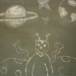 Aliens On Chalk Board
